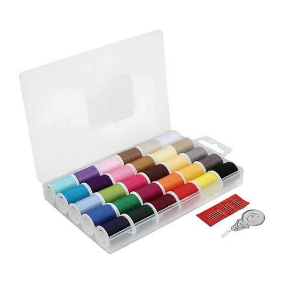 30pcs Colored Sewing Thread Polyester Embroidery Thread for Hand Stitching Sewing Machine Needleworks Needle Threader
