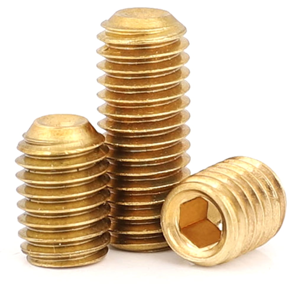 (30pcs) Copper Hexagon Socket Set Screws, M5x6mm
