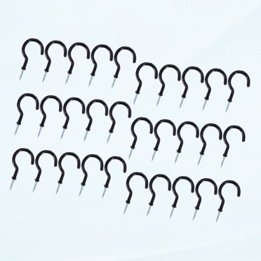 Aylifu 100pcs 3/4" Black Metal Screw Hooks - For Hanging Lights, Plants, Home And Office Use