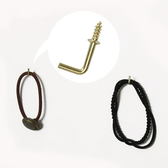 30pcs Cup Hooks Screw-in Wall 1/2 Inch Brass Plating Thread Square Hooks Great for Indoor Outdoor Hanger Gold Tone