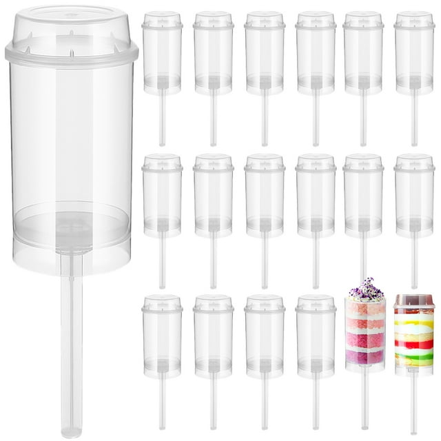 30pcs Cupcake Push Pops Containers Portable Cake Push Cups Round Clear ...