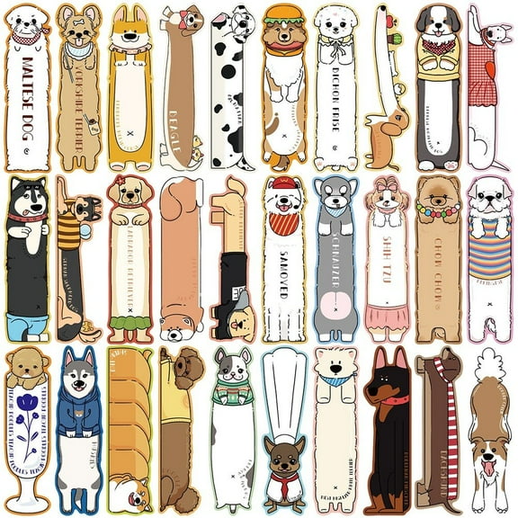 30pcs Cute Cartoon Animals Dogs Paper Bookmarks DIY Library Office Books Page Markings Readers Page Markers
