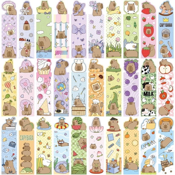 30pcs Cute Paper Bookmark Capybara Bookmark Cartoon Animal Bookmarks Creative Book Marks Unique Book Marks For Pagination Organize Folder