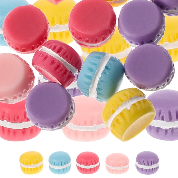 Masteelf Cute Resin Macaron Accessories in Assorted Colors for DIY Crafts Phone Case Decor 30pcs