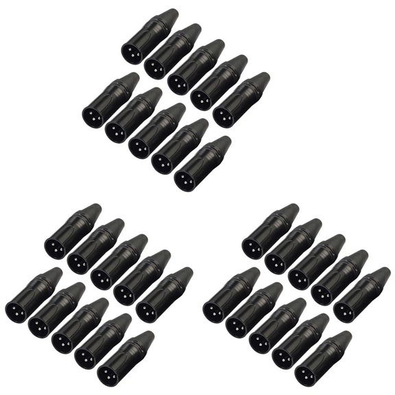 30pcs DIY 3Pin XLR Adapter Socket XLR Aviation Connector Welding Head Microphone Cable Connector(Male)