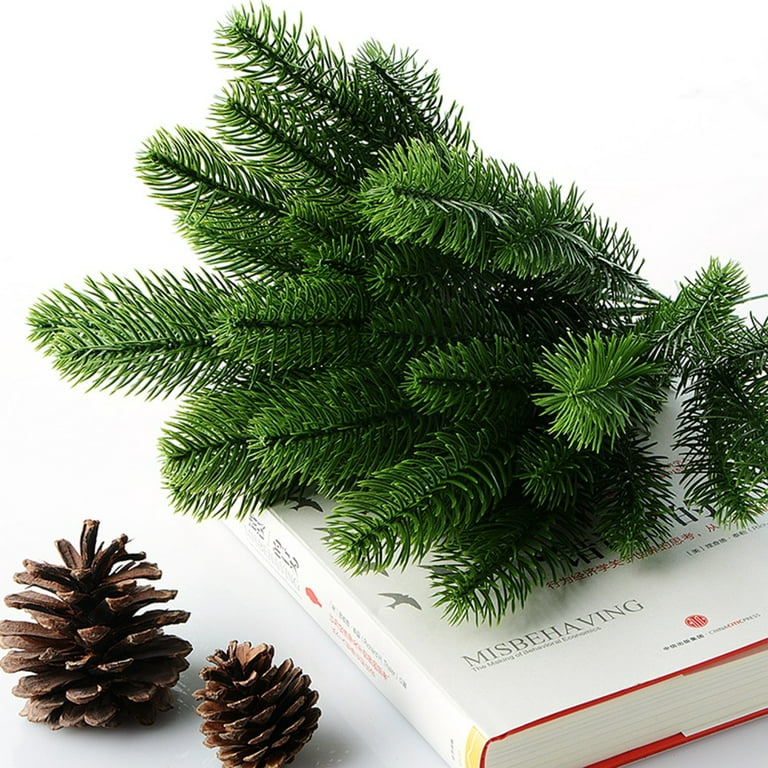 2/30Pcs Christmas Artificial Pine Needles Branches Green Fake Pine