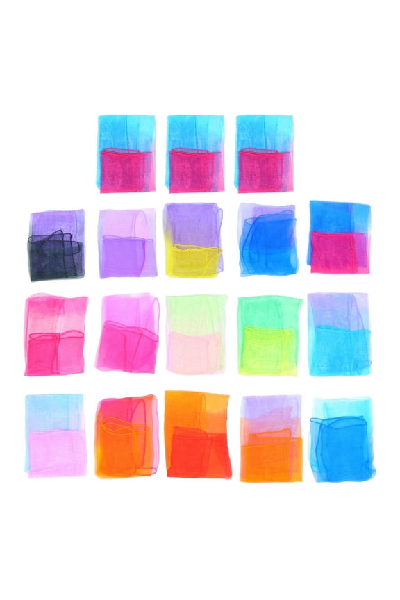 30pcs Dance Scarves Kindergarten Kids Dancing Scarves Performance Costume Scarves Mixed Color Rainbow Scarves for Kids Children Use