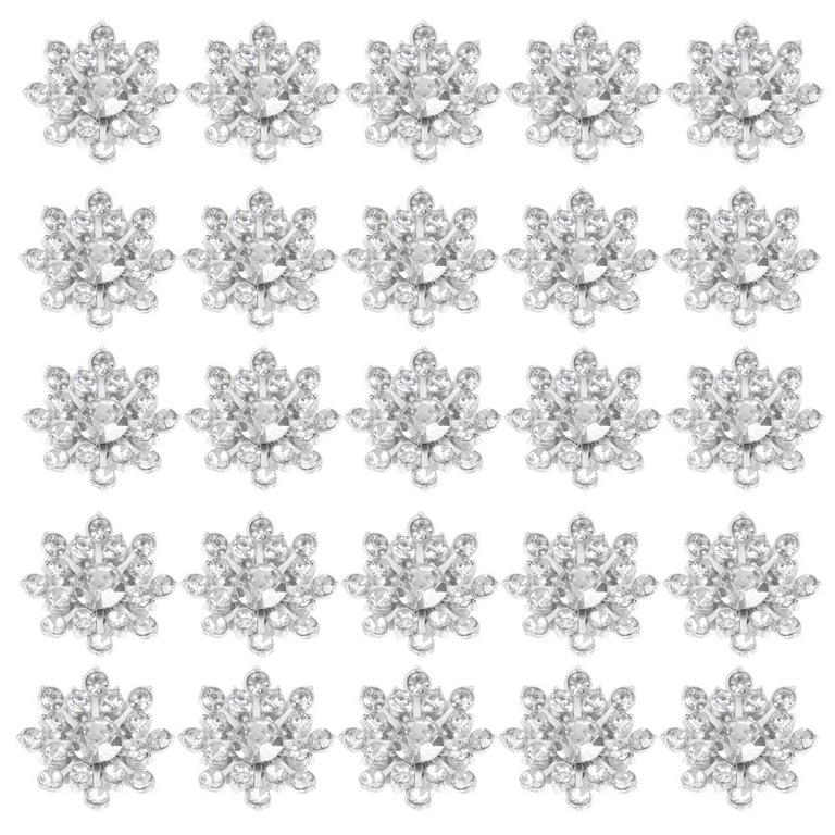 30pcs Delicate Snowflake Rhinestone Buttons DIY Sewing Buttons