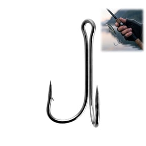 30pcs Double Frog Hooks, Black High Carbon Steel Fishing Hooks, Classic Dual Frog Fishing Hook Set with Storage Box for Anglers8#