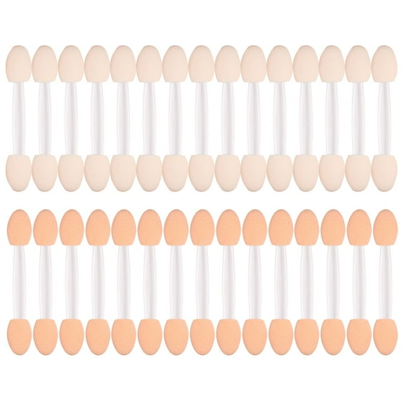 Sarasara 30pcs Double-ended Sponge Eyeshadow Brush Tipped Eye shadow Applicators Cosmetic Brushes for Women (White)