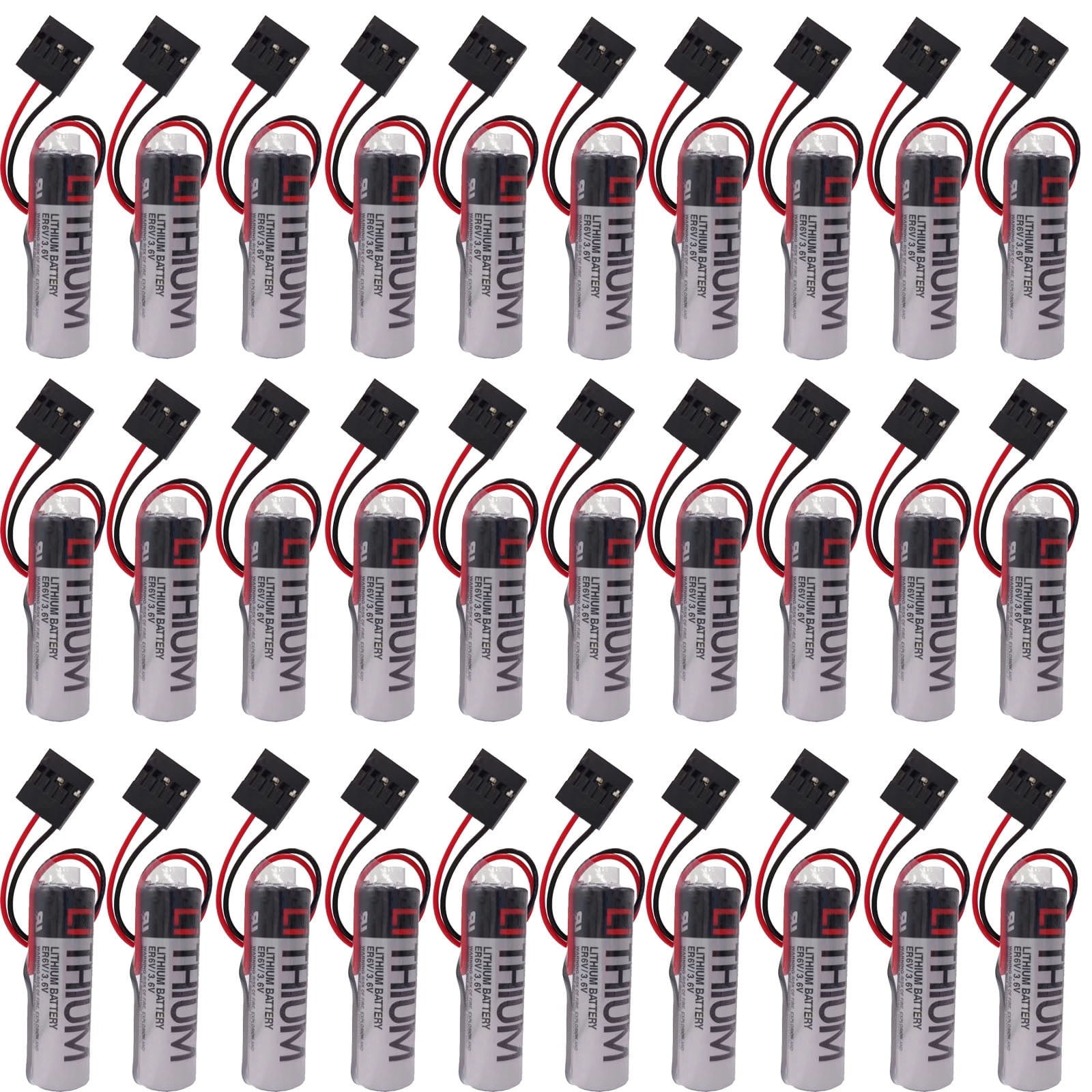 30pcs ER6V Battery AA battery with JAE5PIN Plug for Yaskawa ER6VC3N PLC Battery