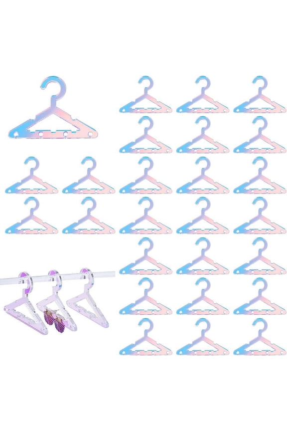 30pcs Earring Holder & Necklace Mini Hanger Rack Jewelry Display Organizer Acrylic Ear Studs for Retail Show Personal