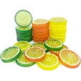 thumbnail image 1 of 30pcs Fake Lemon Slice Garnish Artificial Fruit Faux Food House Bar Decoration Cocktail Party Arrangement(Red Green Yellow,Each Color 10Pcs), 1 of 6