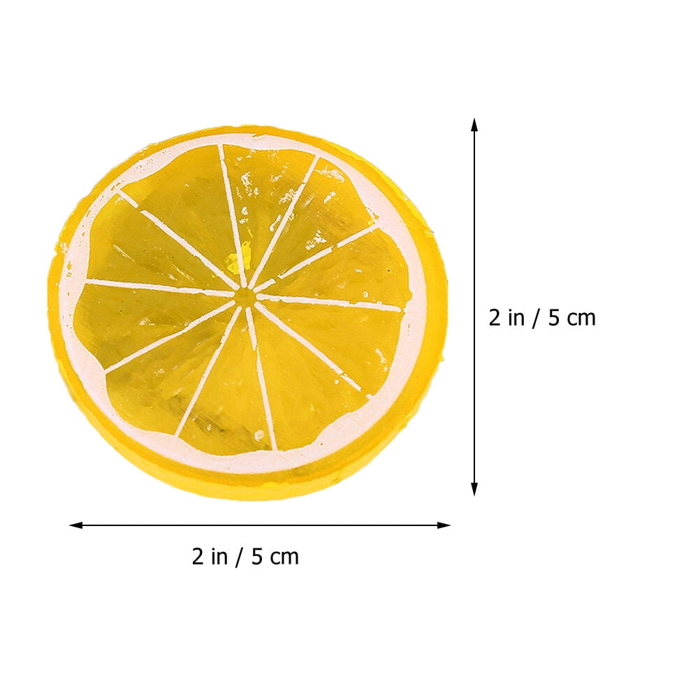 30pcs Fake Lime Slices Plastic Lemon Slices Simulation Fruit Model