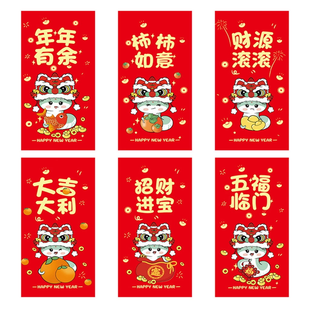 30pcs Festives Redness Envelopes for 2025 Year of the Snake Stylish