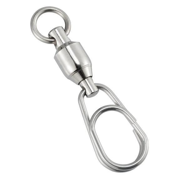 Dr.Fish 10 Pack Fishing Ball Bearing Barrel Swivels with Oval Split Rings Fishing Swivels Stainless Steel Solid Rings Connector size 5