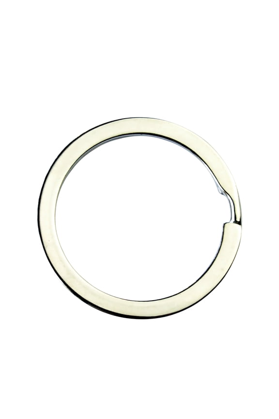 30pcs Flat Key Rings Key Chain Metal Split Ring (Round 3/4 inch Diameter), for Home Car Keys Organization, Lead Free Nickel Plated Silver