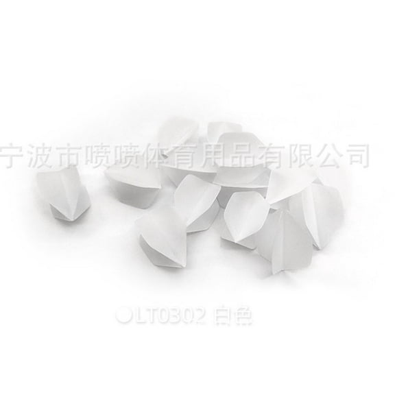 30pcs Flights Durable White Plastic Flights Replacement Feather Tail Wing for Soft Tip Steel Tip Darts