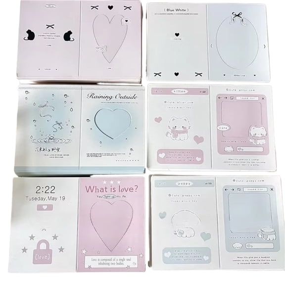 30pcs Folding Photocard Holder Kpop 3 Inch Photo Card DIY Hollow Packing Fixed Cardboard
