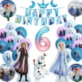 thumbnail image 1 of 30pcs Frozen Birthday Party Decorations - Snowman Birthday Party Balloon Hanging Banner, Frozen Theme Birthday Party Foil Balloons for Kids 6th Birthday Party, 1 of 4