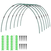 30Pcs Garden Hoops for Raised Beds, 6Sets Greenhouse Hoops Grow Tunnel, Rust-Free Fiberglass Support Hoops Frame for Netting Shade Cloth Cover, DIY Plant Suppor