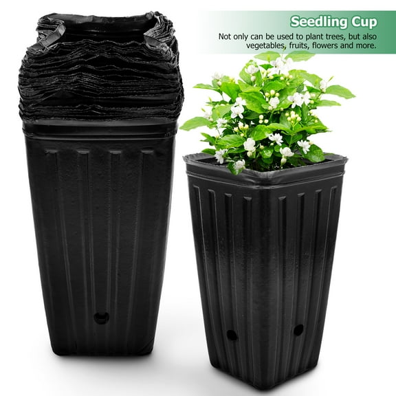 SEWCHICS 30pcs Black Plant Containers for Gardening and Farming, Simple Design Pots for Gardeners and Farmers