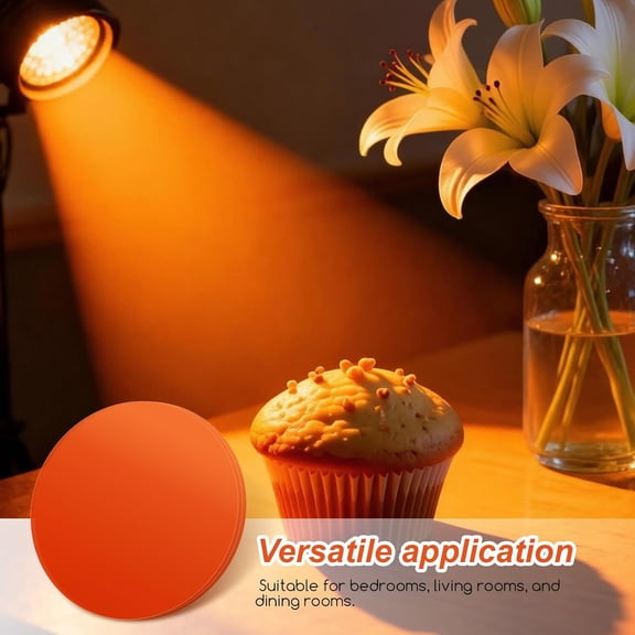30pcs Gel Light Filter Sheets Self Adhesive Light GelsSheets Round Lighting GelsSheets for Lamps Spotlights Stage Home Ambiance Warmth Amber Correction Filter Stickers