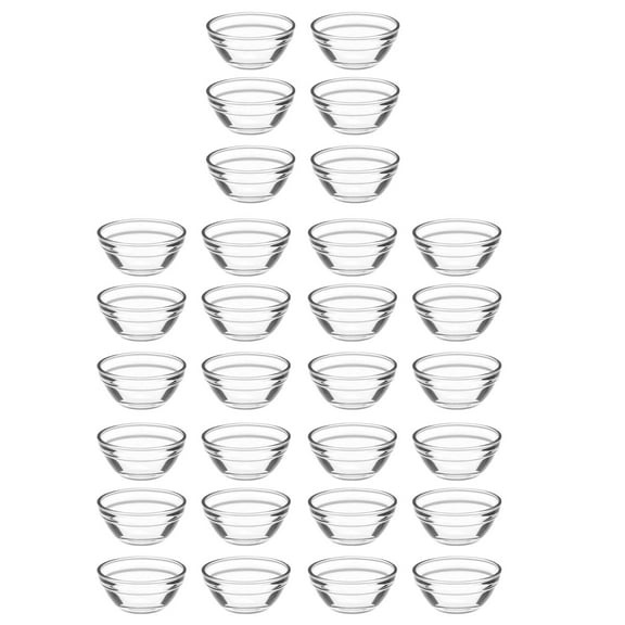 Supvox Small Glass Dessert Bowls, Clear and Beautiful, Wide Uses, 30Pcs