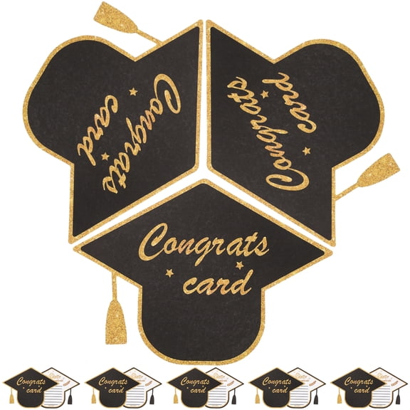 30pcs Graduation Cap Shape Cards Exquisite Graduation Celebration Cards Greeting Cards