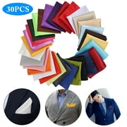 30pcs Handkerchiefs for Men, TSV Soft Polyester Hankies, Assorted Colors Pocket Square for Party, Wedding, 8.7''x8.7''
