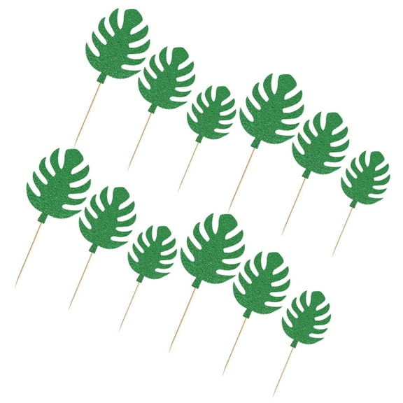30pcs Hawaii Cupcake Toppers Monstera Leaf Cake Picks Party Cake Decoration (30pcs/Pack)