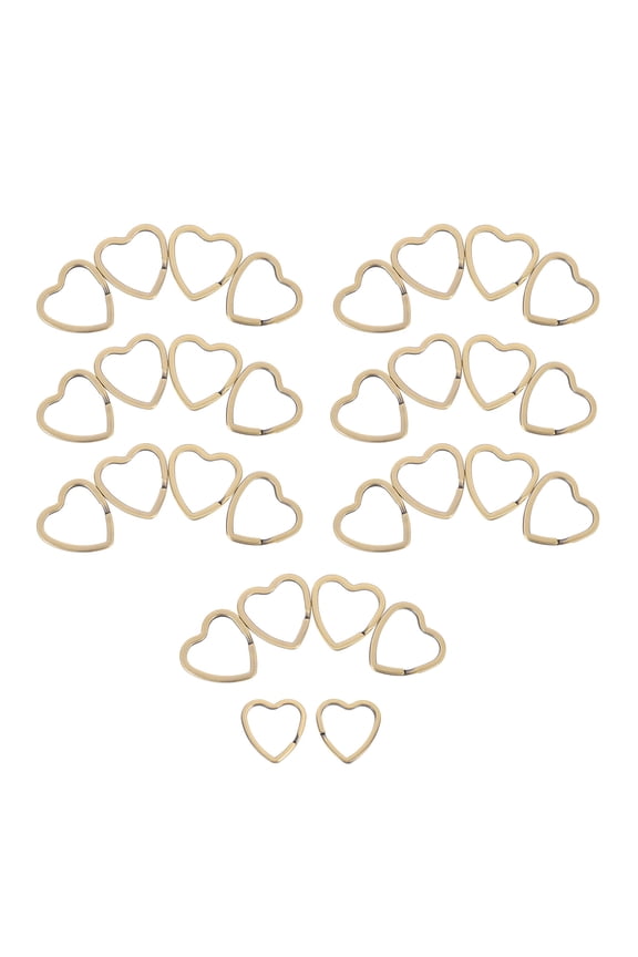 30pcs Heart Shape Key Rings Retro Style Key Chain Rings Split Rings