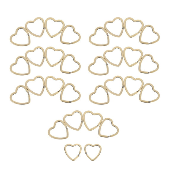 30pcs Heart Shape Key Rings Retro Style Key Chain Rings Split Rings