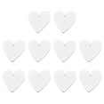 thumbnail image 1 of 30pcs Heart Shape Pendants Pre-Hole Wooden DIY Hanging Ornament with Hemp Rope for Wedding Party Ceremony (White), 1 of 2