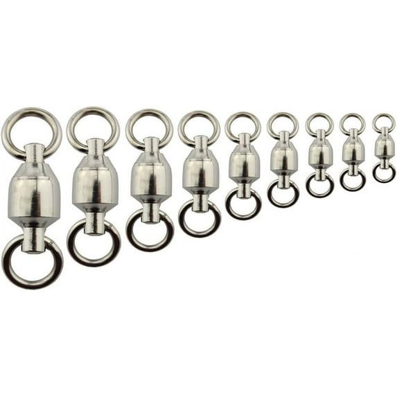 30pcs High Strength Rolling Swivel Ball Bearing Fishing Swivels Accessory Fishing Strong Welded Rings Connectors (30pcs 6#)