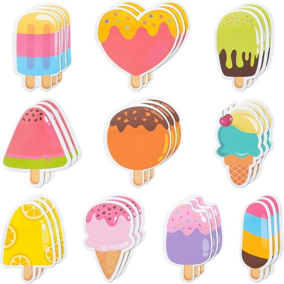 30pcs Ice Cream Shape Sticky Notes Self Sticky Memo Pads For Teacher Appreciation Gift Daily Use