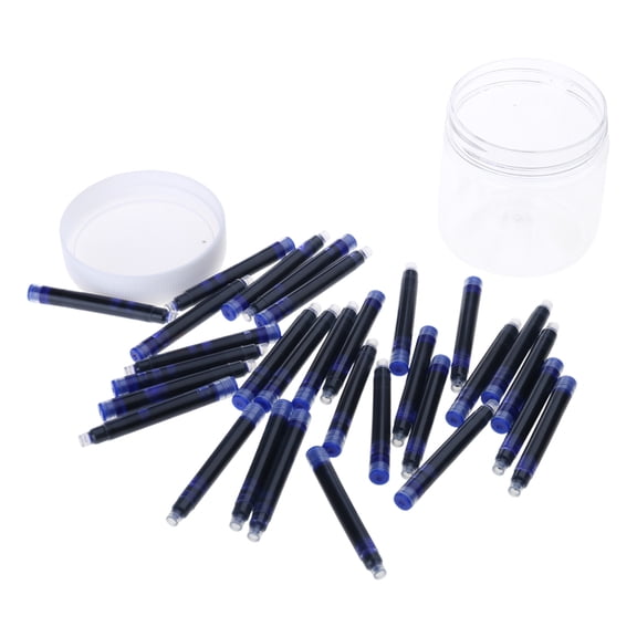 30pcs Jinhao Black Blue Fountain Pen Ink Cartridges 2.6mm Refills