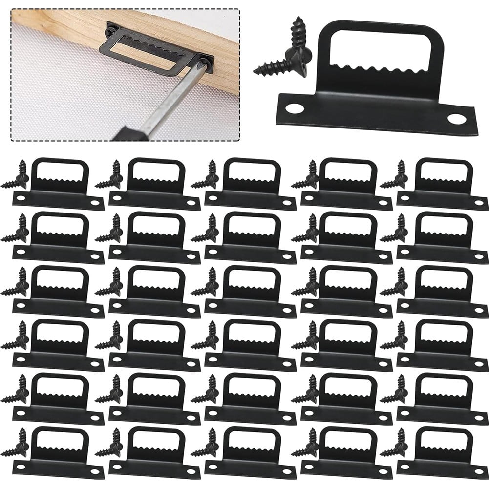 30pcs LShaped Photo Frame HookBlack TShaped Tooth Hook 32x9x14mm