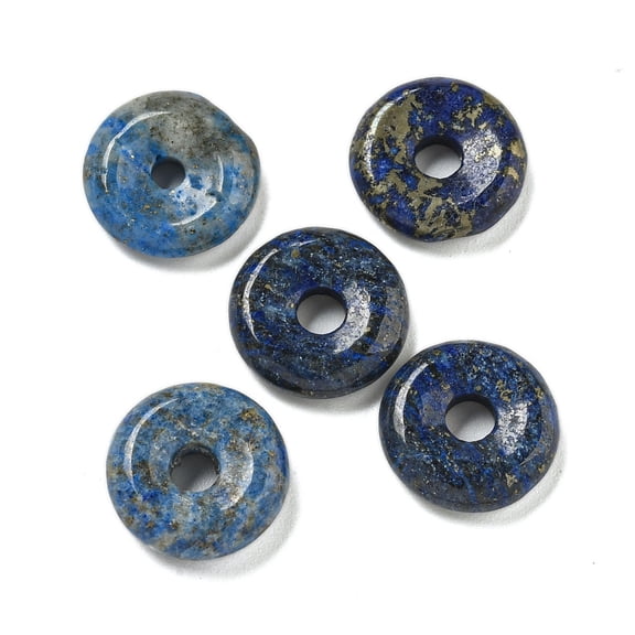 30pcs Lazuli Donut/Pi Disc 12~13x3~4mm Hole: 3mm