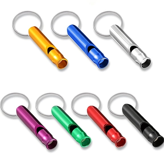 30pcs Loud Aluminum Emergency Whistle Keychain for Outdoor Sports and Survival