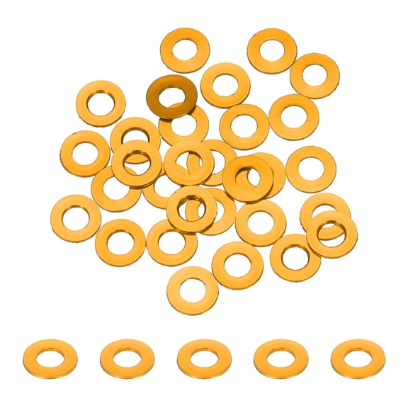 30pcs M3 Flat Washer Aluminum Gasket Anodized Countersunk Washer,Hole Dia 3mm/0.12 Round Washers,(Orange)