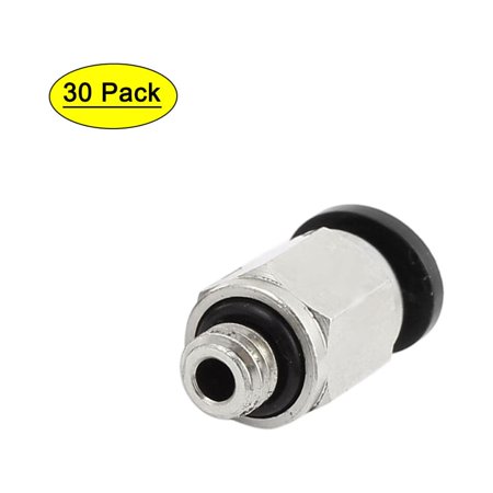 30pcs M6 Male Thread Dia 4mm Push In Joint Pneumatic Connector Quick Fittings