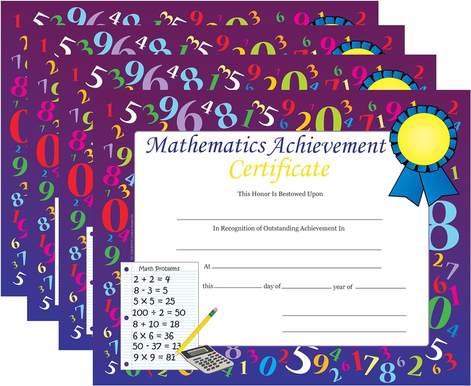 30pcs Mathematics Achievement Recognition Certificates 11inx8 5in 30pcs Mathematics Achievement Recognition Certificates 11inx8 5in