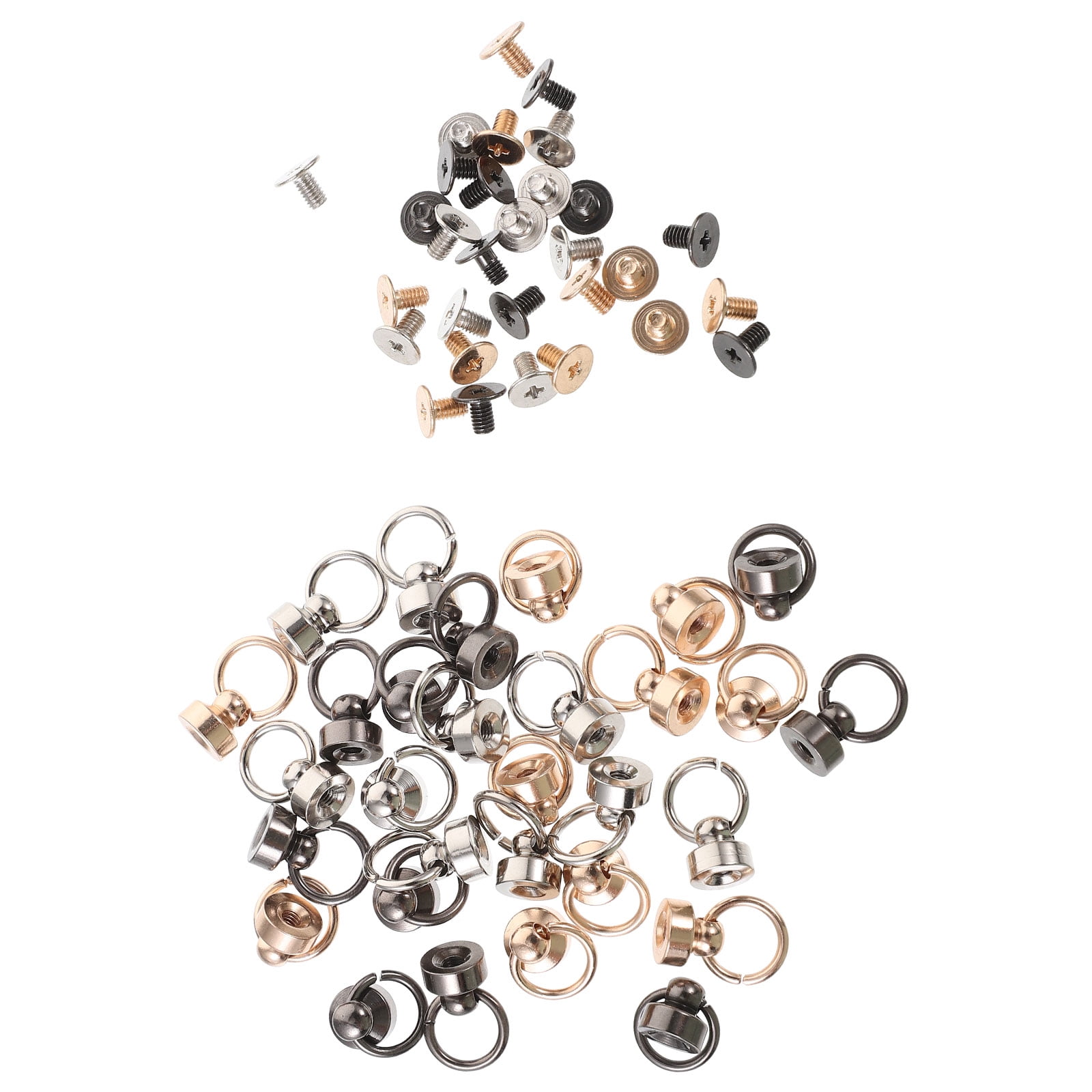 30pcs Metal Diy Round Rivet Studs Diy Craft Rivets With Pulling Ring ...