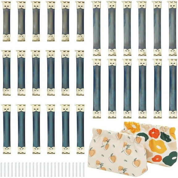 30pcs Metal Internal Purse Frame 5 Sizes Retro Internal Purse Frames Kiss Clasp Clutch Frame for DIY Craft Purse Wallet Handbag Bag Sewing Making 3.1/3.5/3.9/4.3/4.6 inch DIY