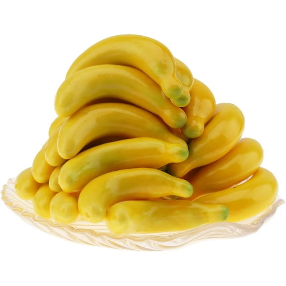 30pcs Mini Fake Bananas Decorations for Home Kitchen Party Realistic Artificial Fruit Craft Photography Props Painting DIY Wreath Décor Foam Food Model
