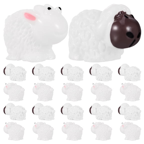30pcs Mini Sheep Resin Farm Animal Figurines Decorative Craft Miniature Landscape Accessories