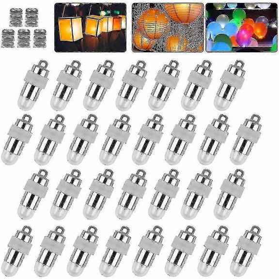 30pcs Mini Waterproof Led Paper Lantern Lights Paper Lanterns, Warm White, Wedding Decoration, Christmas Party
