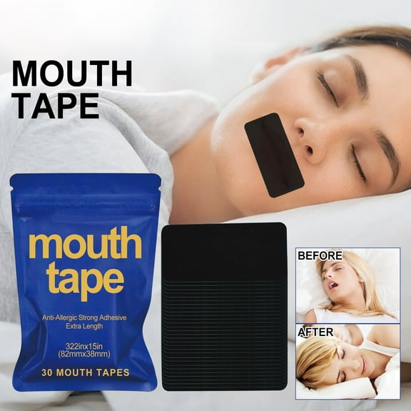 30pcs Mouth Tape Strips Advanced Mouth Tape Better Nose Breathing Tapes Mouth Breathing and Loud Snoring Dryer for Clothes Full Size Air Mattress Tape Record Covers for Wall Rubber to Concrete