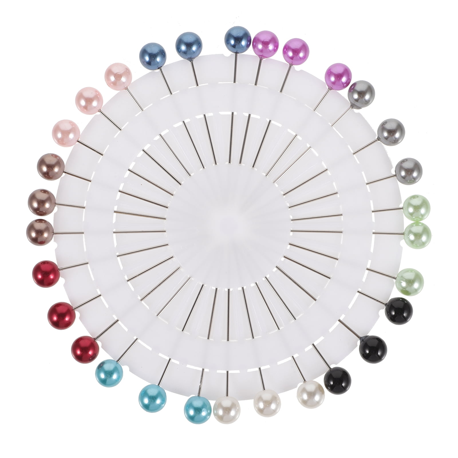 ATRISS 30pcs Muslim Hijab Scarf Pin Scarf Safety Pins Pearls Pins Straight Head Pins Women